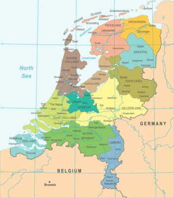 Poster Administrative Karte der Niederlande