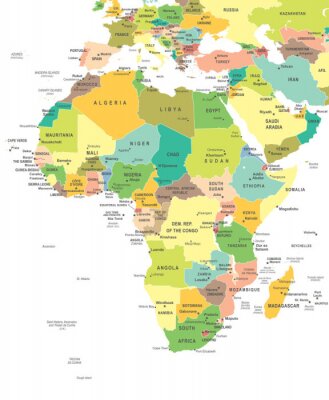 Afrika und seine Länder in Farben