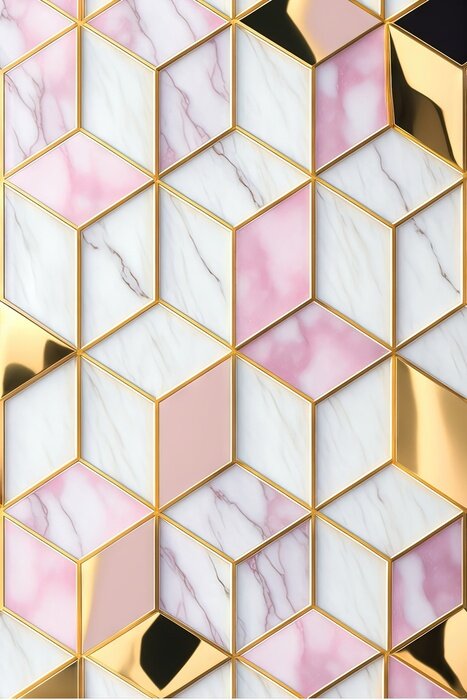 Poster Agate de marbre abstrait multicolore, lignes géométriques fond d'écran art d'illustration 3d