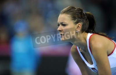 Poster Agnieszka Radwanska auf dem Tennisplatz