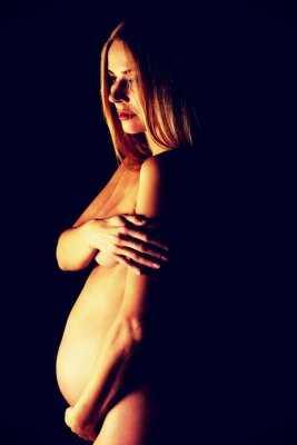 Poster Akt einer schwangeren Frau