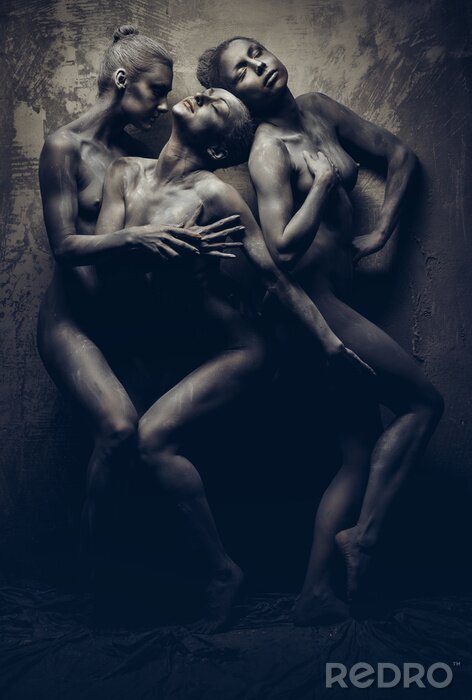 Poster Akt mit den Drei Grazien