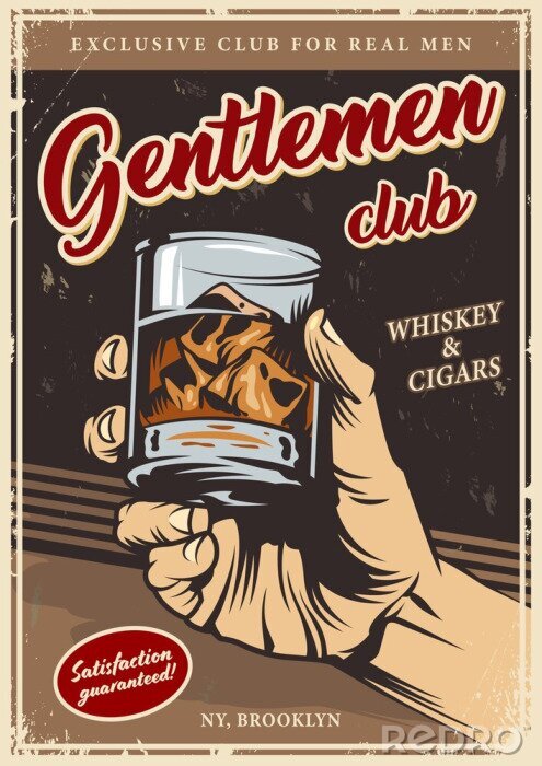 Poster Alkoholwerbung im Vintage-Stil