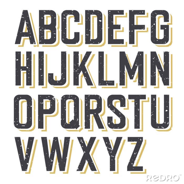Poster Alphabet Buchstaben im Retro-Stil