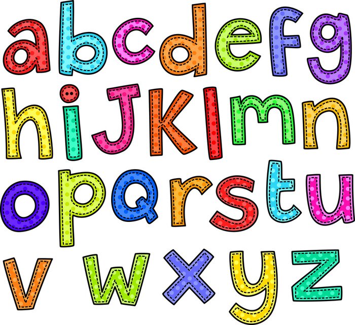 Poster Alphabet im Handstichstil geschrieben