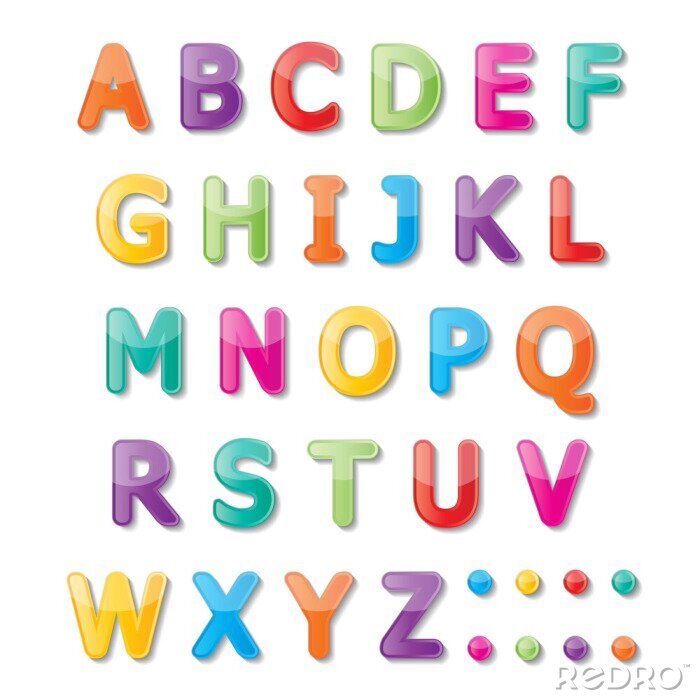 Poster Alphabet in verschiedenen Farben