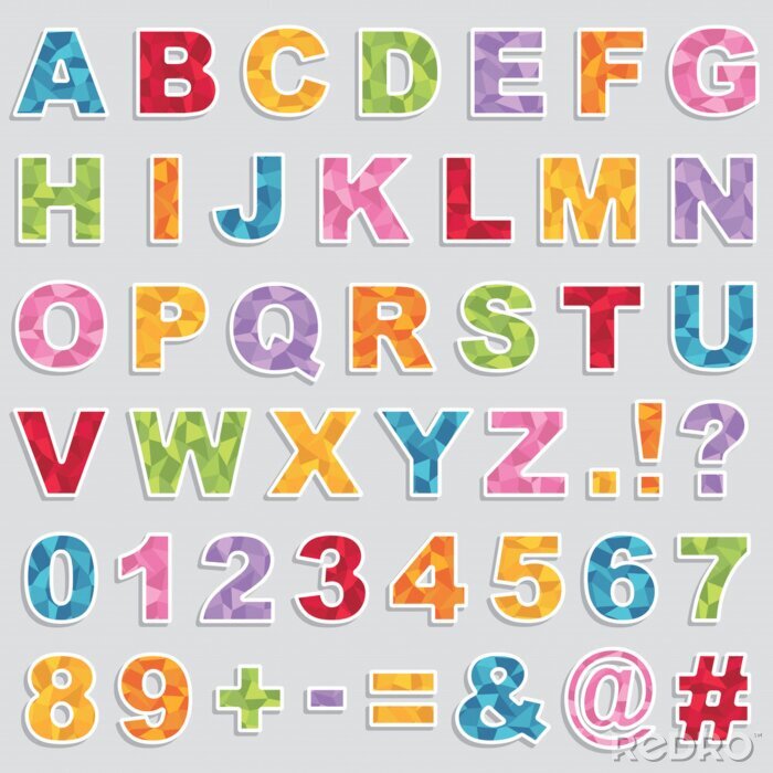Poster Alphabet Kinder geometrisch