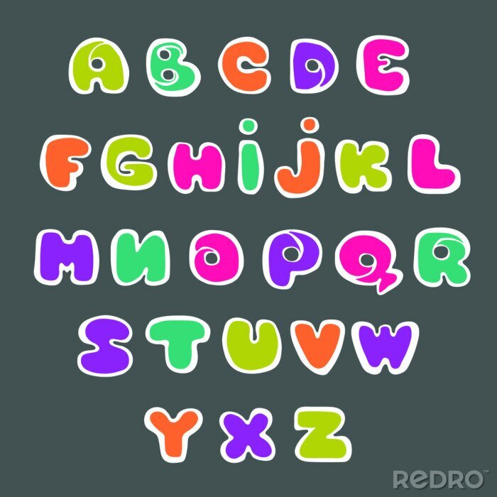Poster Alphabet Kinder handgeschrieben