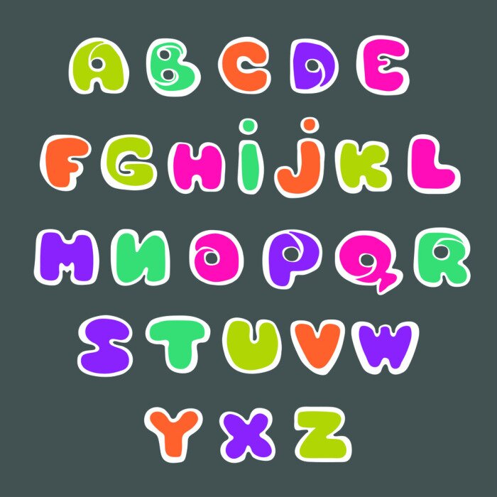 Poster Alphabet Kinder handgeschrieben