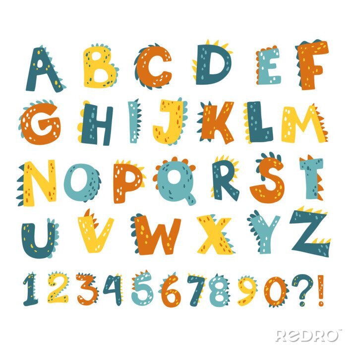 Poster Alphabet Kinder in Farbe