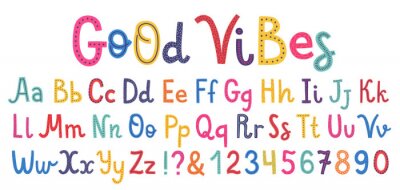Poster Alphabet mit einem farbigen Marker geschrieben