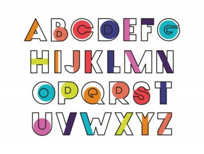 Poster Alphabet und bunte Akzente