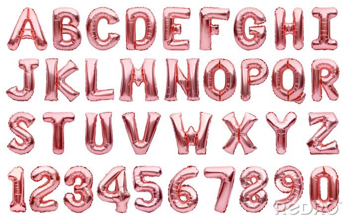 Poster Alphabet und Zahlen rosa