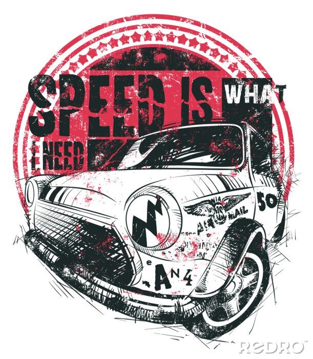 Poster Alte Autos mit Logo