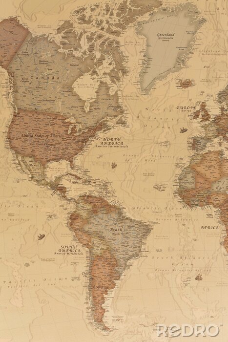 Poster Alte Karte aus dem geographischen Atlas