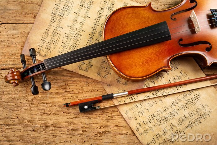 Poster Alte Noten und Geige