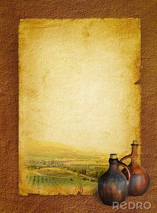 Poster Alte Weinkarte