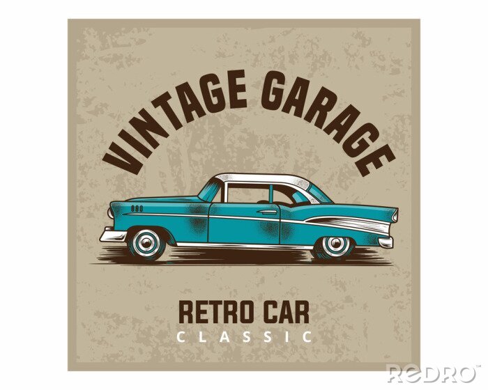 Poster Altes Fahrzeug im Vintage-Stil