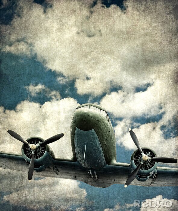 Poster Altes Militärflugzeug