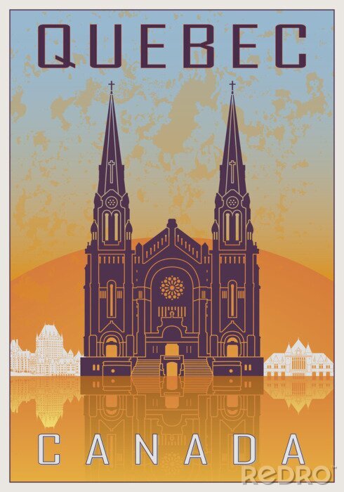 Poster Amerika-Basilika in Quebec minimalistische Grafik