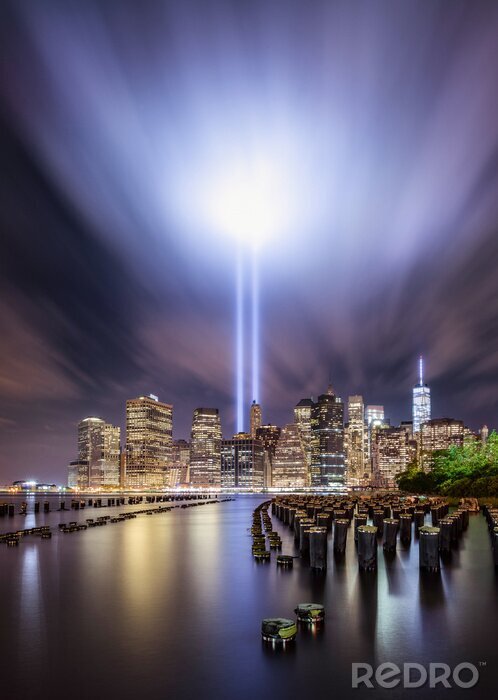 Poster Amerika New York City Skyline bei Nacht