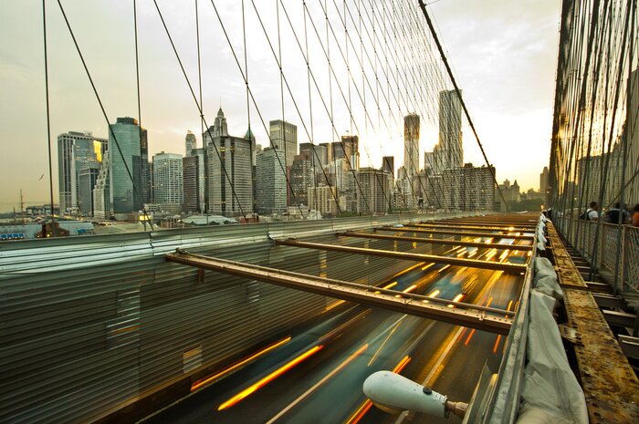 Poster Amerikanische Architektur vor dem Hintergrund der Sonne