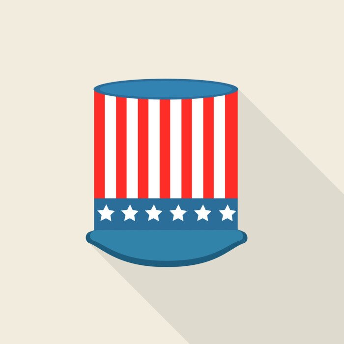 Poster Amerikanischer Hut mit Sternen und Streifen