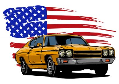 Poster Amerikanisches Retro-Auto