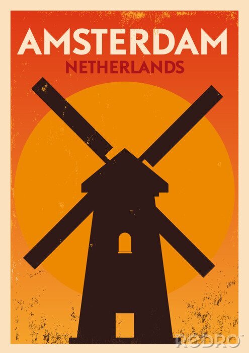 Poster Amsterdam City Typografie-Entwurf