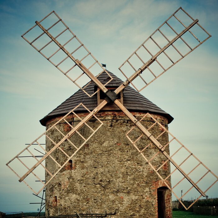 Poster Amsterdam mit Windmühle