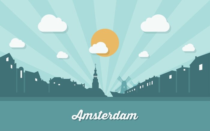 Poster Amsterdam Skyline grafische Darstellung