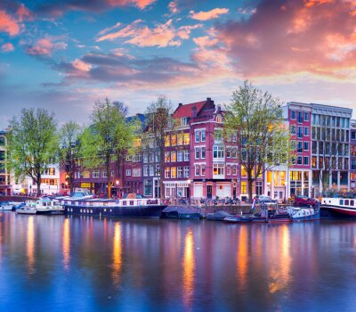 Poster Amsterdam Skyline realistisches Bild
