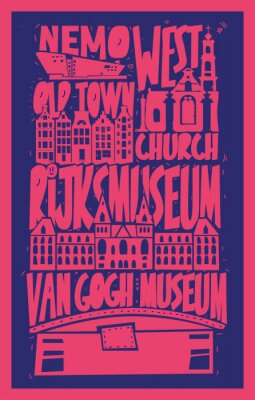 Poster Amsterdamer moderne Typografie