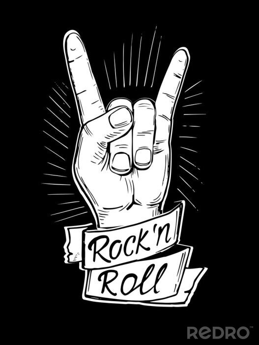 Poster Anordnung der Hände im Rock-Stil