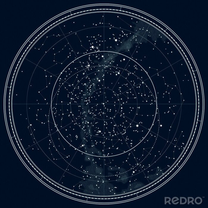 Poster Anordnung der Sterne astronomische Karte