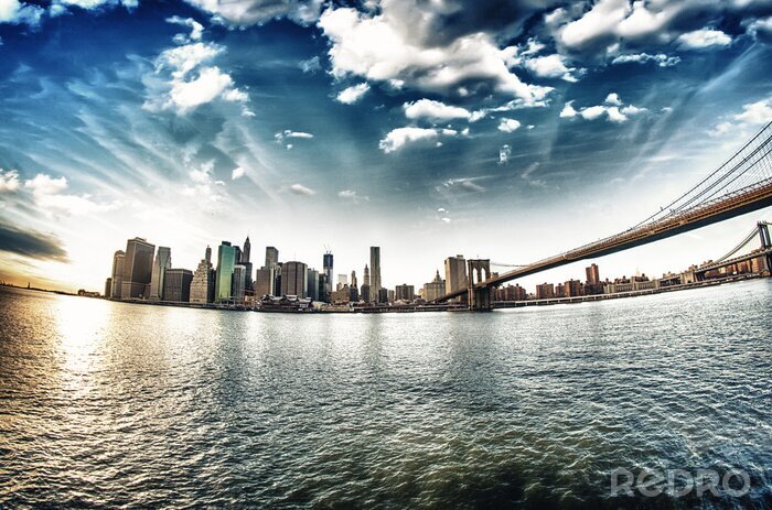 Poster Ansicht der Brooklyn Bridge