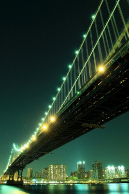 Poster Ansicht der Manhattan-Brücke von unten