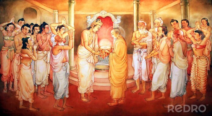 Poster Antike Tempel und Gestalten