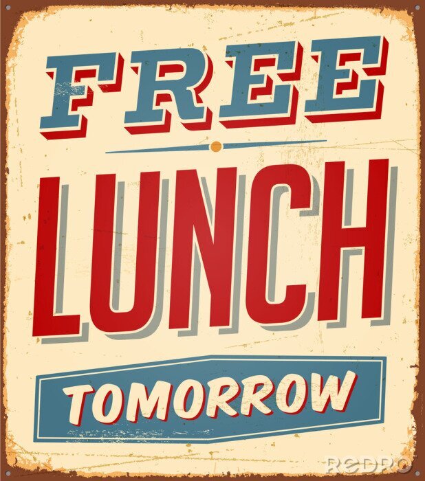 Poster Anzeige zum Mittagessen im Vintage-Stil