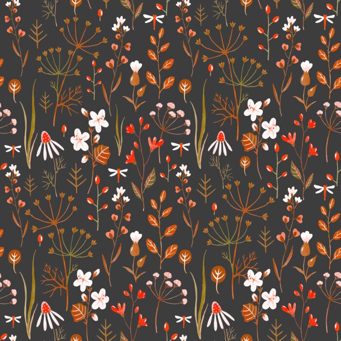 Poster Aquarell Blumenvektormuster