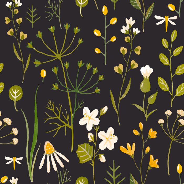 Poster Aquarell Blumenvektormuster