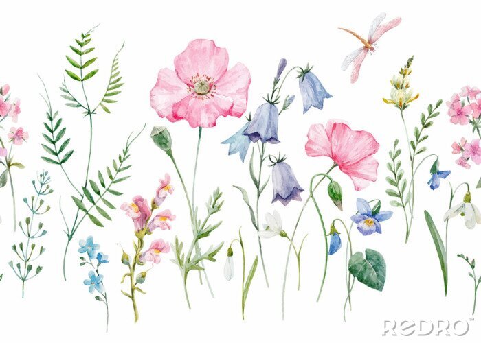 Poster Aquarell floral Vektor-Muster