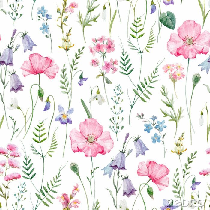 Poster Aquarell floral Vektor-Muster