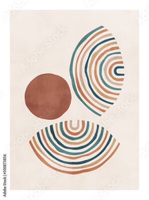 Poster Aquarell geometrische Abstraktion