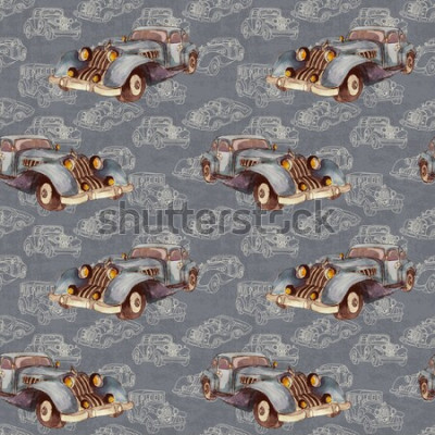 Poster Aquarell Retro-Autos