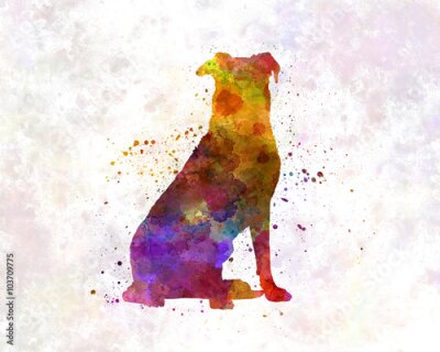 Poster Aquarell-Silhouette eines Hundes