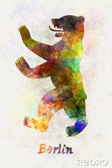 Poster Aquarellbär aus dem Berliner Wappen