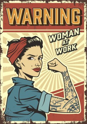 Poster Arbeitende Frau