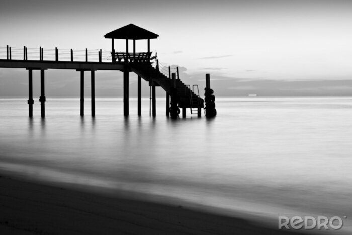 Poster Architektur der schwarz-weißen Mole