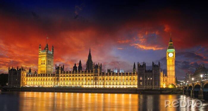 Poster Architektur des Gebäudes Parlament in London